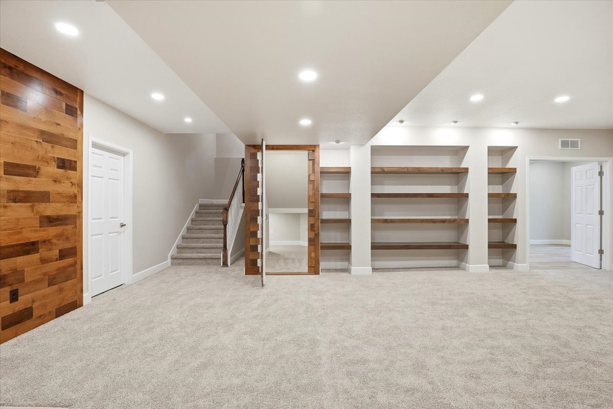 basement with custom hidden door