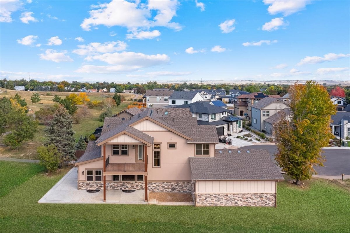 exterior rear view of two-story home in Louisville