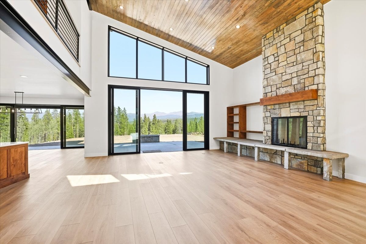 Fraser custom home - great room with fireplace