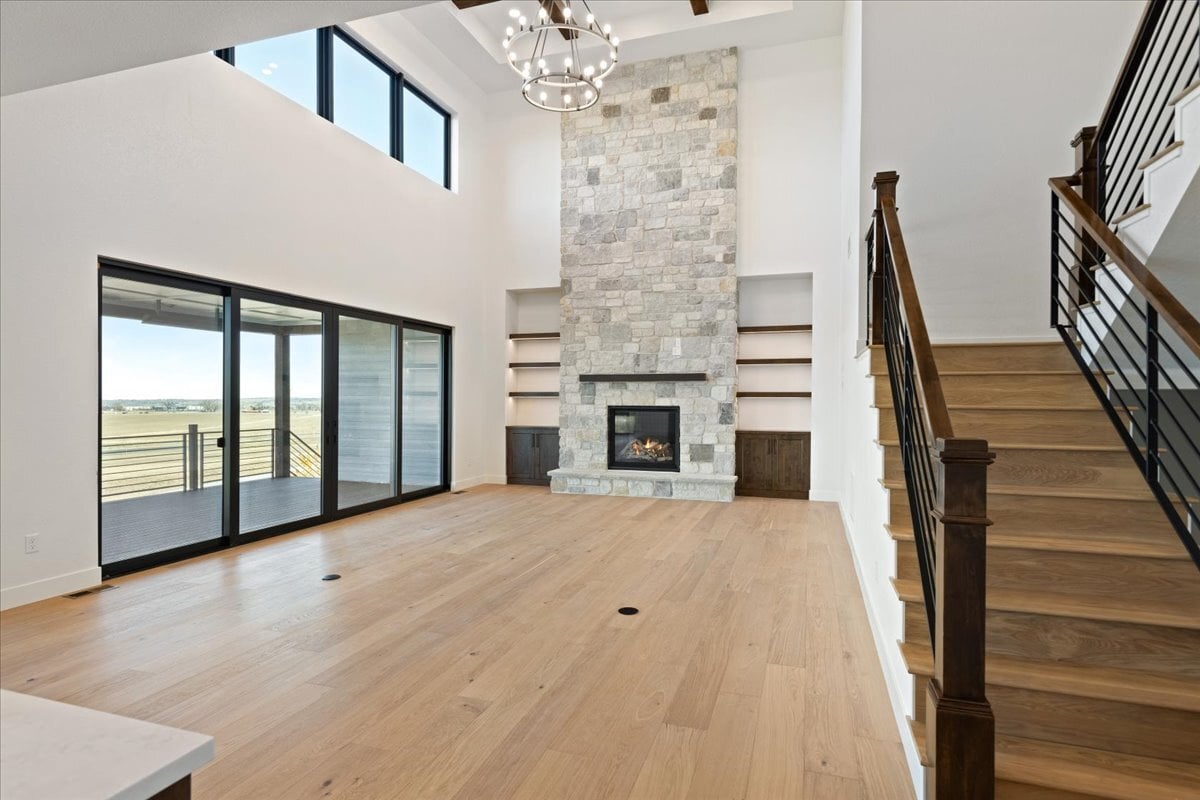 great room with fireplace