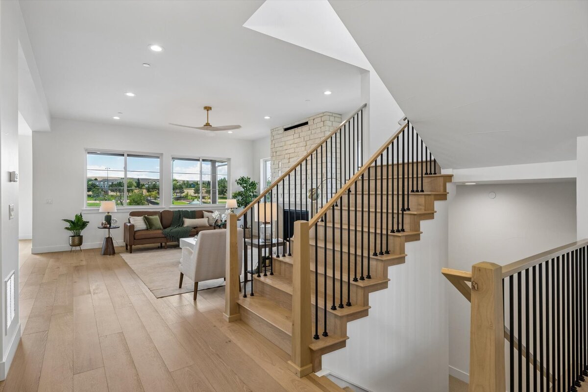view into great room from entryway