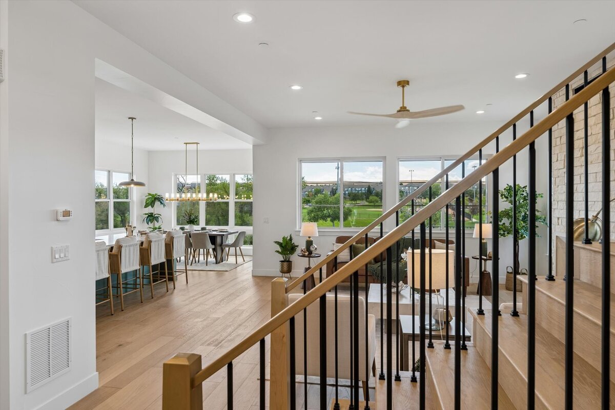 Sheffield Plan 3481-open stair rail toward great room-kitchen_3431