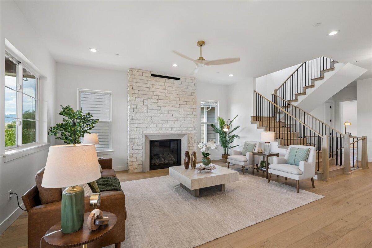 Sheffield Plan 3481-great room looking toward open staircase
