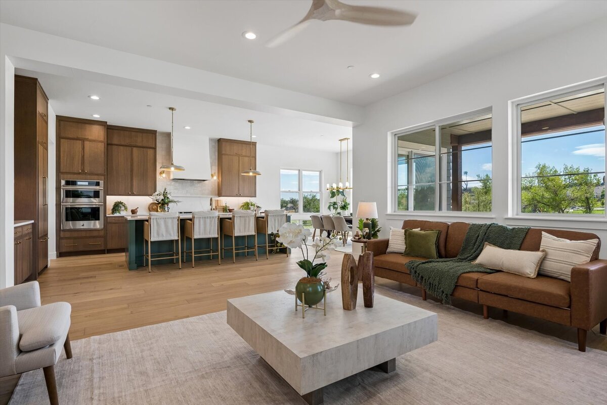 Sheffield Plan 3481-view from great room into kitchen