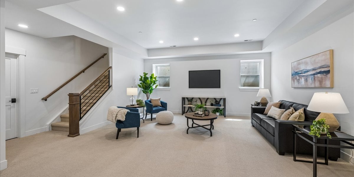 finished basement rec room