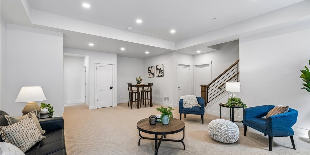 finished basement game area