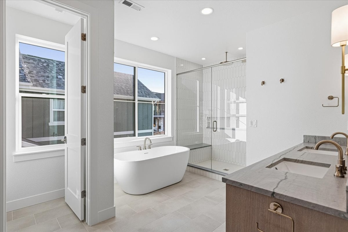 Plan 3929 primary bath freestanding tub