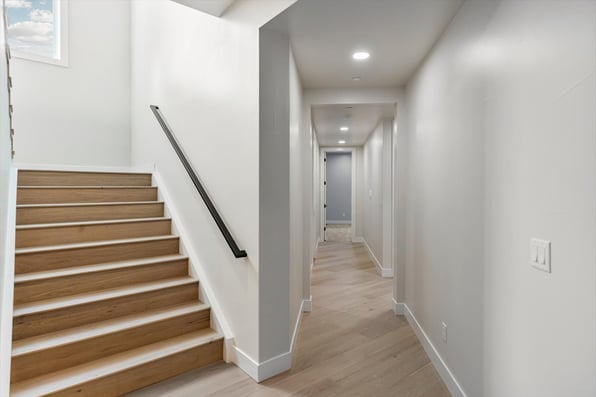 stairs leading to a finished basement