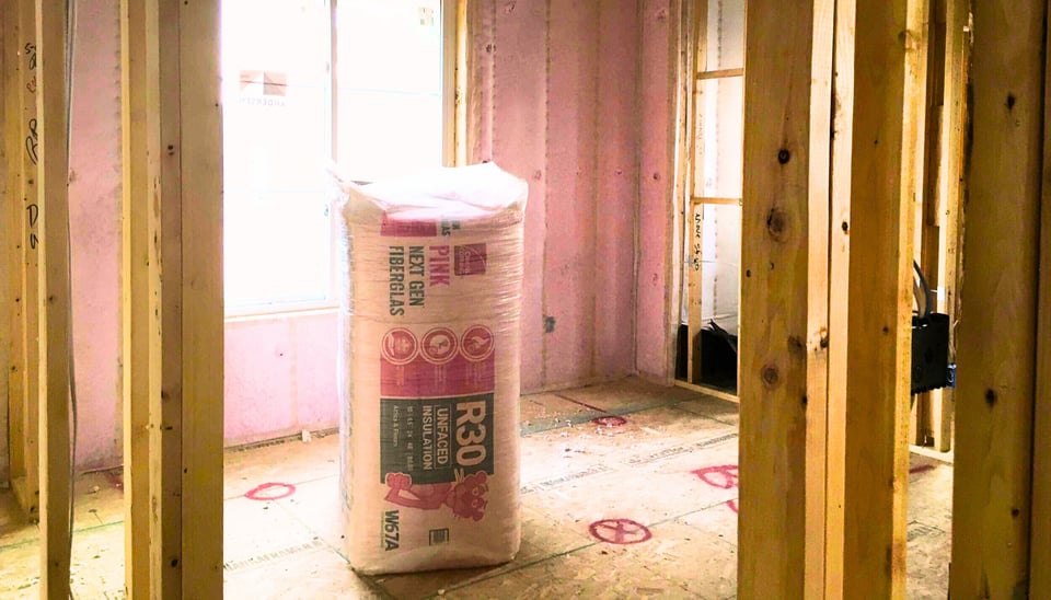 framed room in a home with insulation