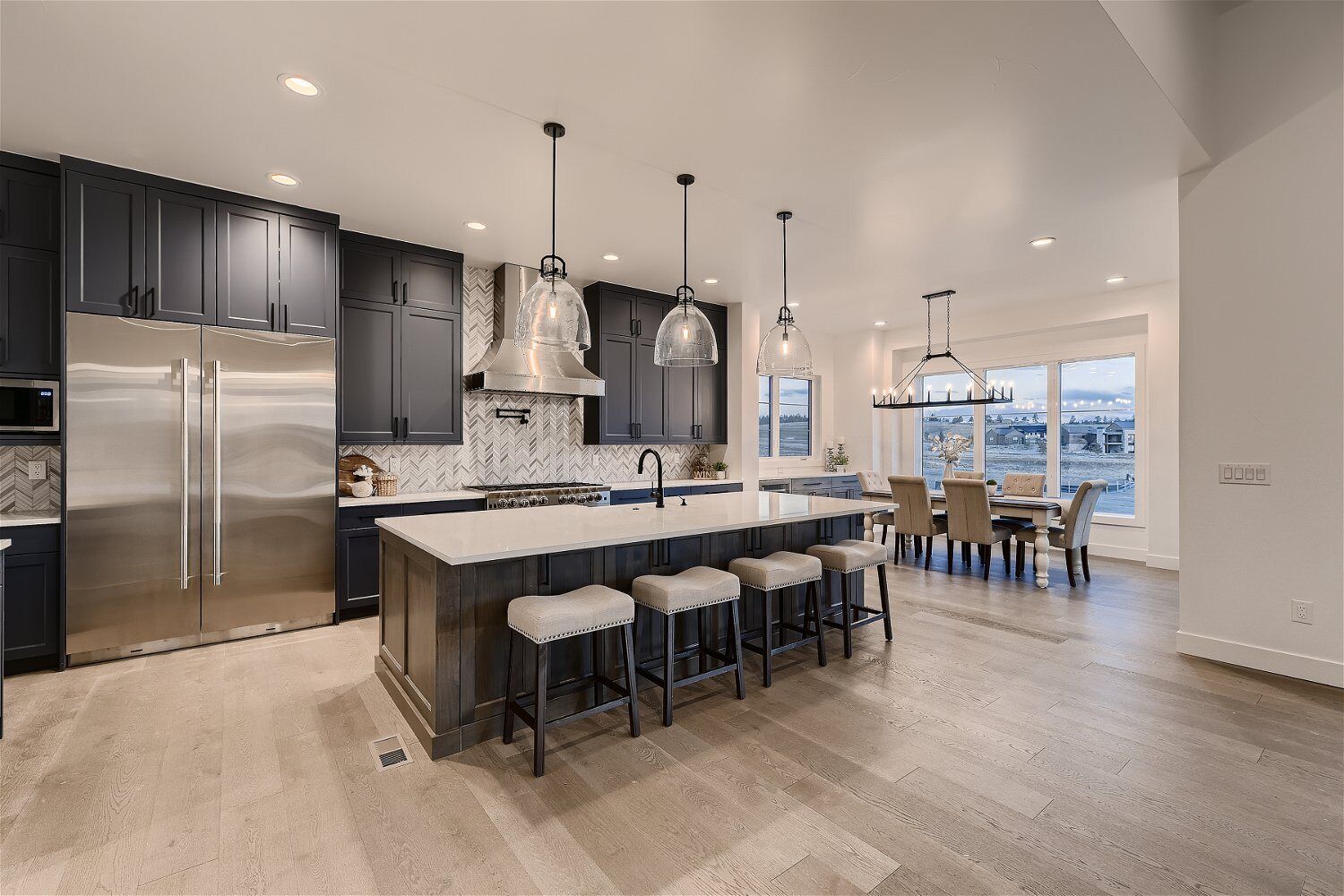 Contemporary kitchen design in a custom home at 2631 Fox View Trail, Franktown, CO